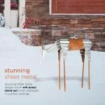 Alpine Corporation 20 in. Metal Rustic Grazing Reindeer Christmas Outdoor Sculpture thumbnail 6