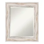 Amanti Art Alexandria 21 in. W x 25 in. H Distressed Whitewash Wood Framed Beveled Edge Bathroom Mirror thumbnail 2