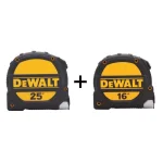 DEWALT 2-Pack Tape Measure Set, 25 ft. and 16 ft. x 1-1/4 in. Heavy-Duty Construction Measuring Tapes thumbnail 1