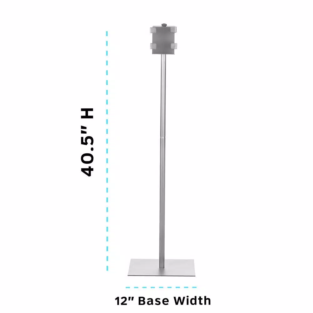 Alpine Industries 40.5 in. Sanitizing Cleaning Wipes Dispenser Stand, Silver Steel