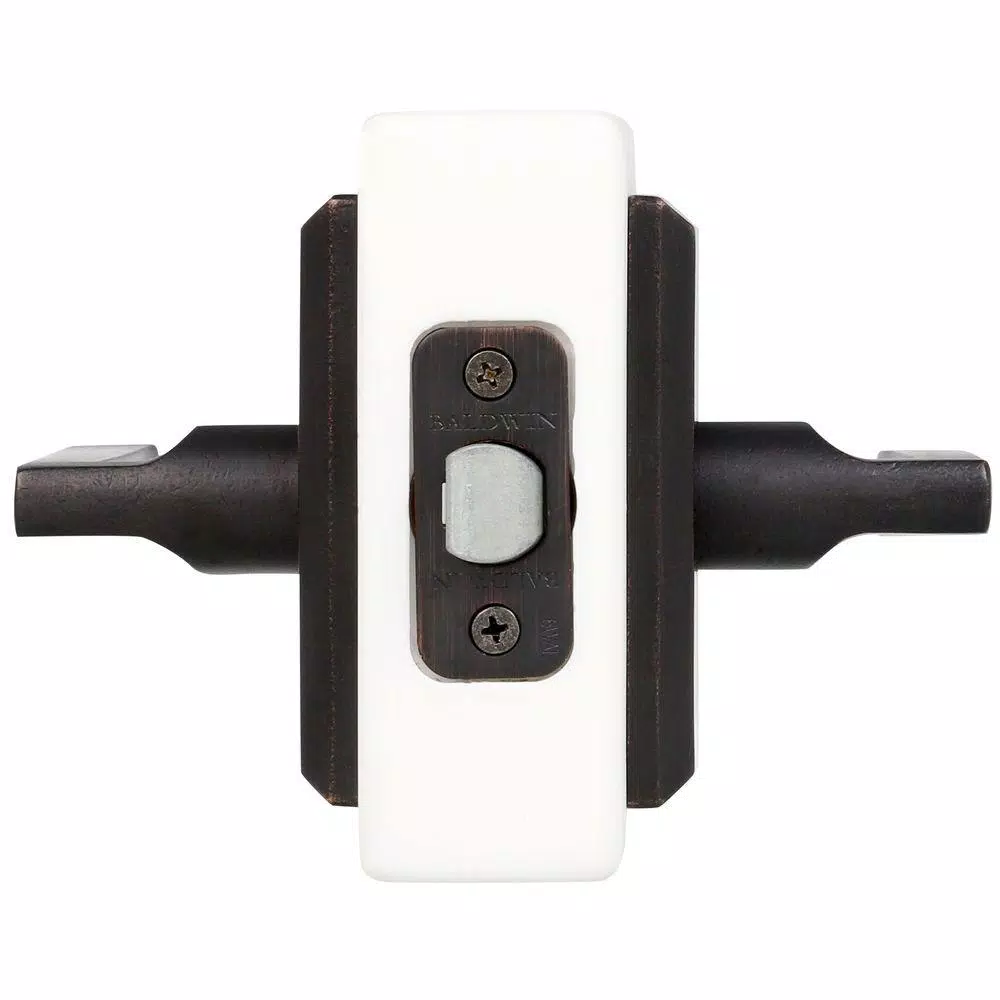 Baldwin Reserve Taper Dark Bronze Passage Door Lever with Rustic Square Rose