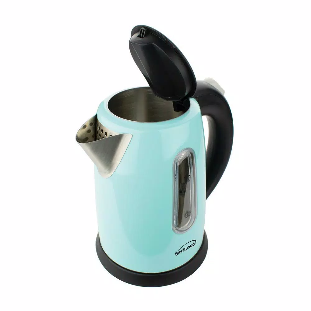 Brentwood Appliances 1-Liter Blue Stainless Steel Cordless Electric Kettle