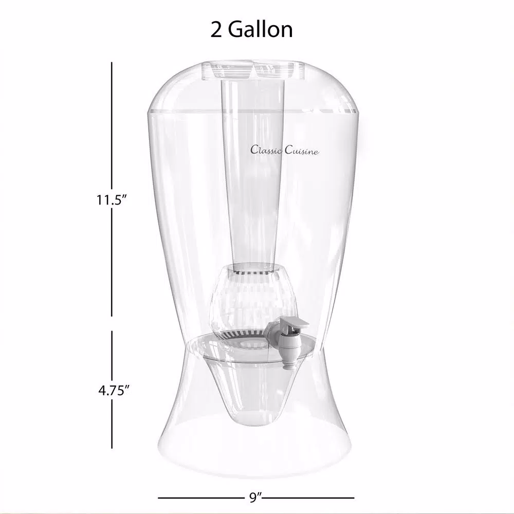 Classic Cuisine 8 Qt. BPA-Free Shatterproof Beverage Dispenser with Infusion Bowl