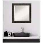 Amanti Art Signore 24 in. x 24 in. Square Wood Framed Beveled Edge Bathroom Vanity Mirror in Bronze thumbnail 7