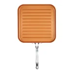 MasterPan Original Copper Pan 11 in. Square Aluminum Nonstick Copper-Infused Grill Pan thumbnail 2