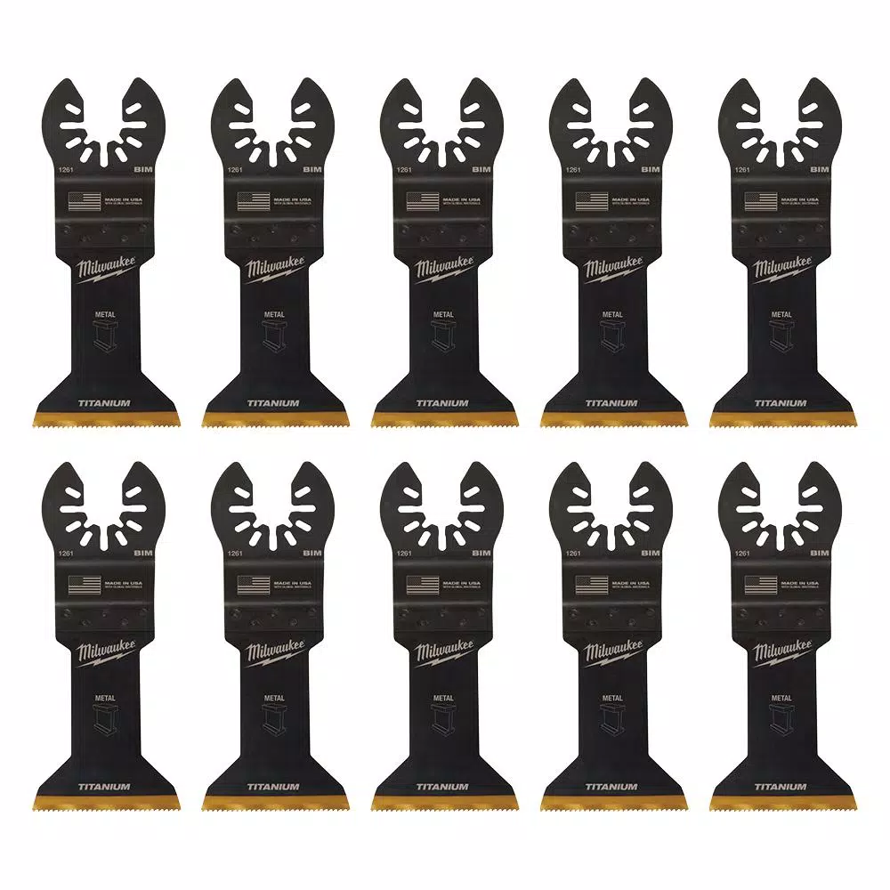 Milwaukee 1-3/4 in. Titanium Bi-Metal Universal Fit Oscillating Multi-Tool Blades, 10-Pack