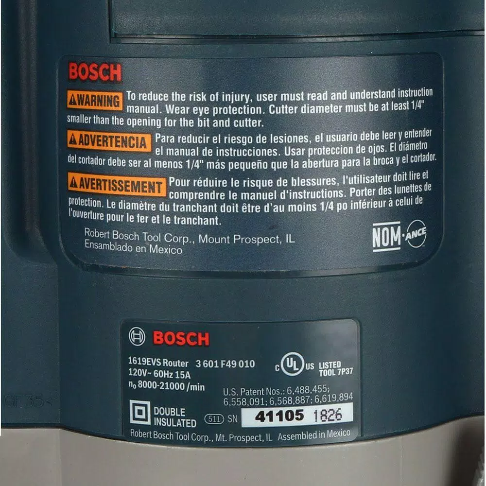 Bosch 15 Amp 3-1/2 in. Corded Variable Speed Plunge Router with Dust Collection