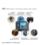 Empire Green Self-Leveling Cross Line Laser Level, 75 ft. Range thumbnail 2