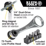 Klein Tools 1/4 in. Drive Mini Ratchet 6-Piece Set with Screwdriver Bits and Nut Drivers thumbnail 2