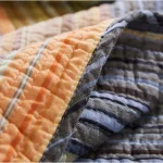 Greenland Home Fashions Katy Multicolored Quilted Cotton Throw, Reversible Striped Design thumbnail 2
