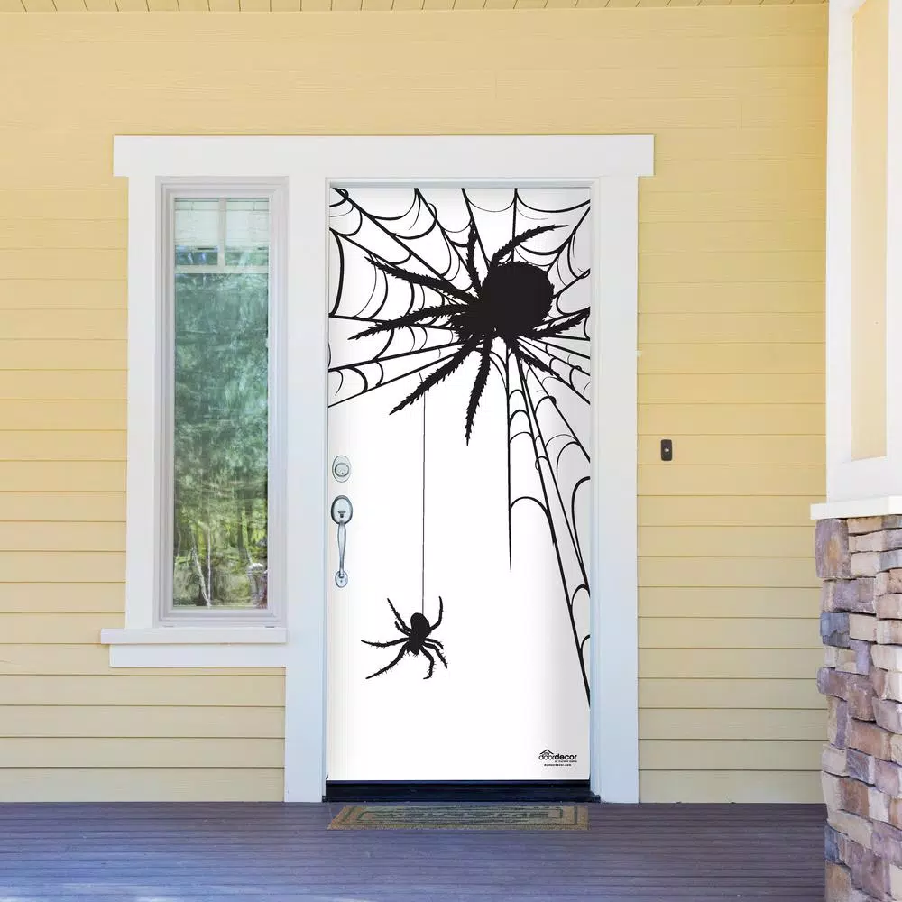My Door Decor 36 in. x 80 in. Spiders Halloween Front Door Banner Mural