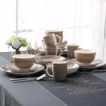 vancasso Bella 16-Piece Porcelain Dinnerware Set, Vintage Creme Beige Service for 4 thumbnail 8