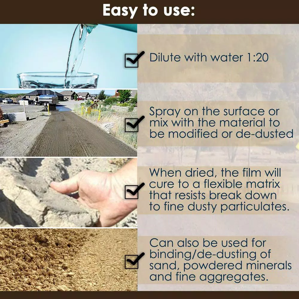 Eco Clean Dust Down Poly Pro 1 Gal. Dust Suppressant & Mineral Modifier