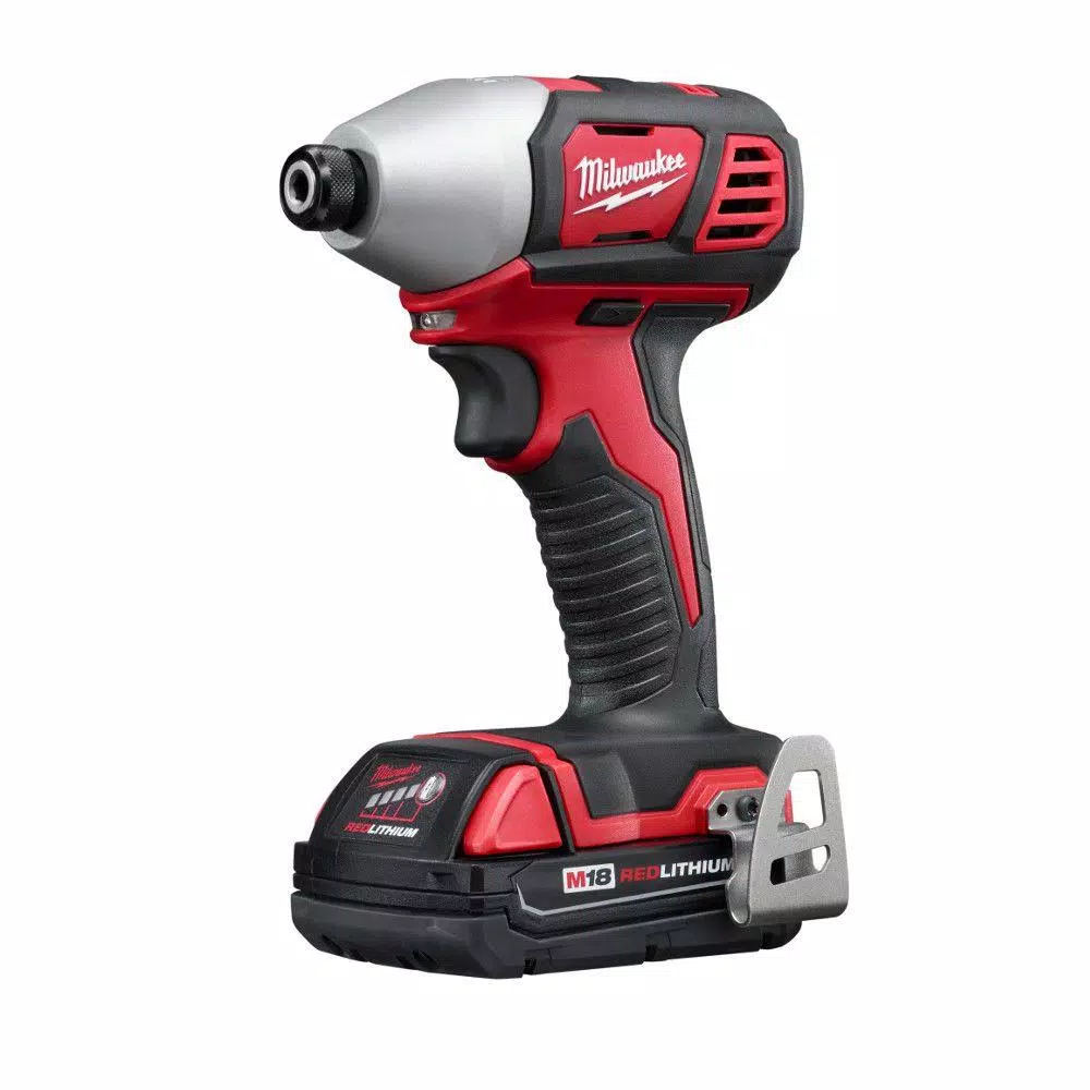 Milwaukee M18 18V Lithium-Ion Cordless 1/4 in. Hex Impact Driver Kit with (2) 1.5Ah Batteries, Charger, and Hard Case