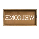 Pinnacle Patton Welcome Cut Out Wood Plank Wall Art Decor, Rustic Brown Wood Sign thumbnail 5