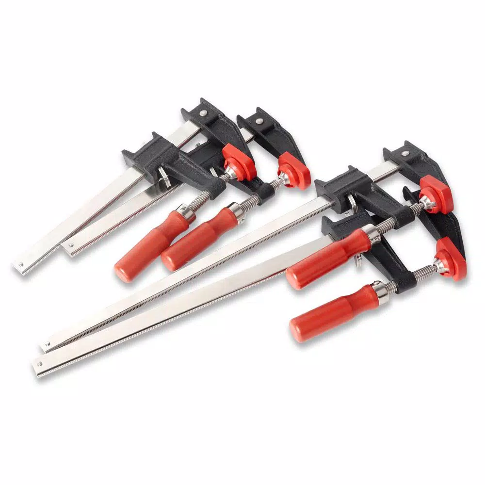Bessey Clutch Clamp Set, 4-Piece Bar Clamp Pack (2x 6 in. and 2x 12 in.)