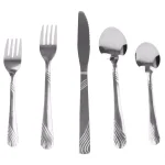 Home Basics River 20-Piece Stainless Steel Flatware Set, Silver Service for 4 thumbnail 4