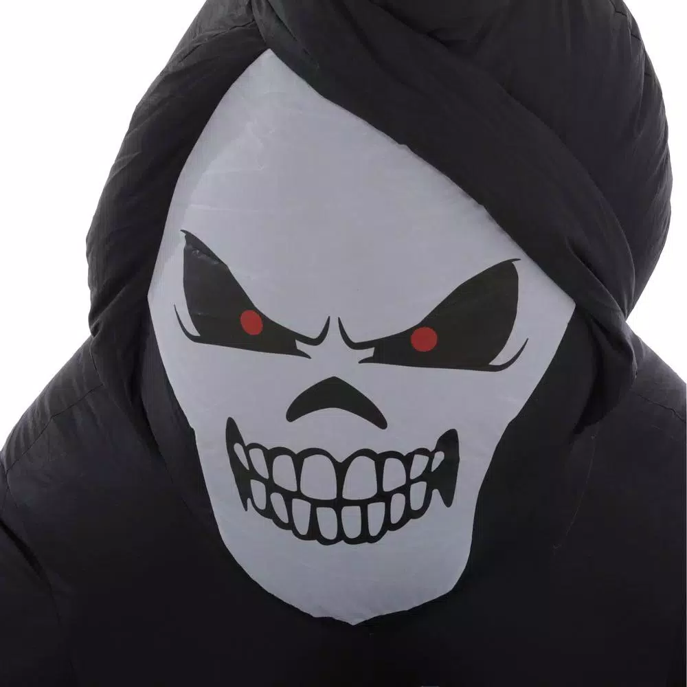 Gemmy 6 ft. Animated Fire and Ice Shaking Reaper Inflatable Halloween Decor with Projection and Fog Effect