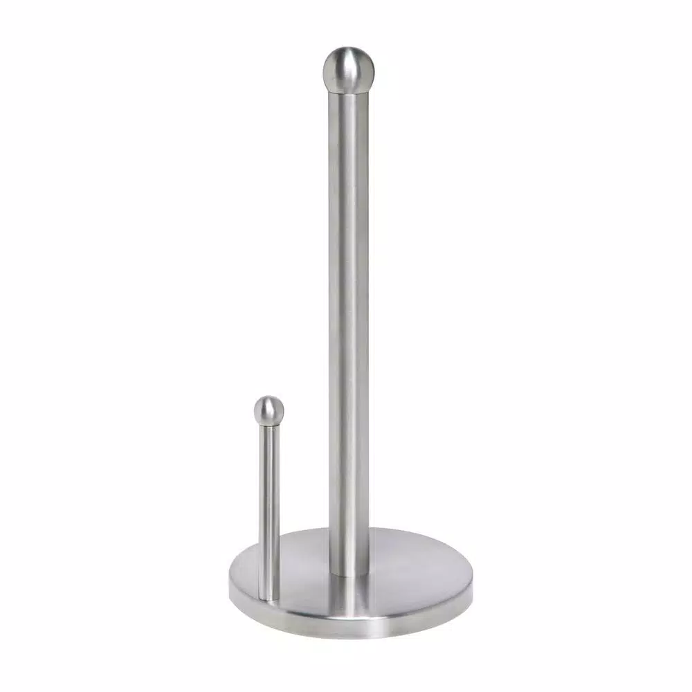 Honey-Can-Do Satin Finish Stainless Steel Paper Towel Holder - Freestanding Countertop Design