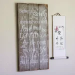 Unbranded Boulder Innovations 18 x 36 in. Being A Family Rustic Wooden Wall Art Sign thumbnail 1