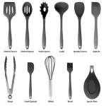 MegaChef 12-Piece Black Silicone Kitchen Utensil Set thumbnail 7