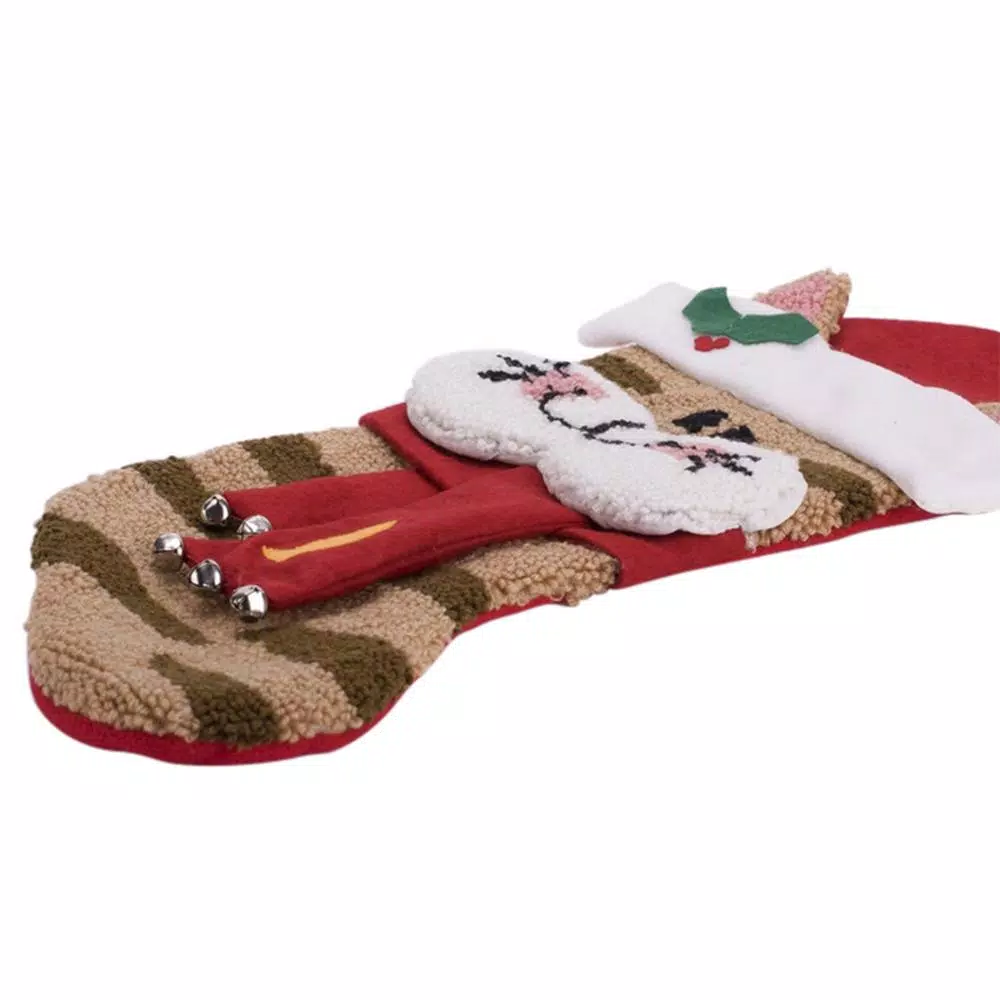 Glitzhome 22 in. 3D Cat Hooked Christmas Stockings, 2-Pack