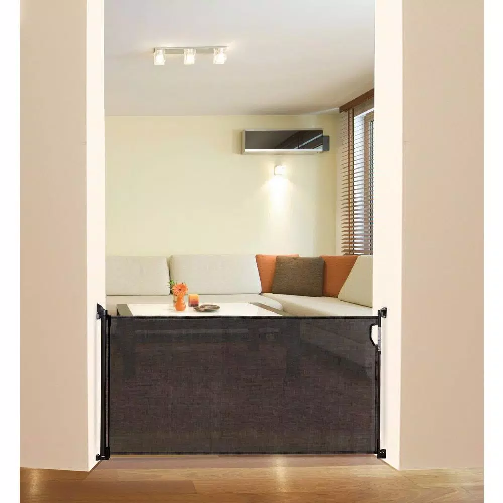 Dreambaby Retractable Indoor/Outdoor Safety Gate, Black, Fits up to 55 in.