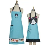 Kay Dee Crazy Cat Blue Cotton Chef and Child Apron Set - Matching Mother and Daughter Set thumbnail 1