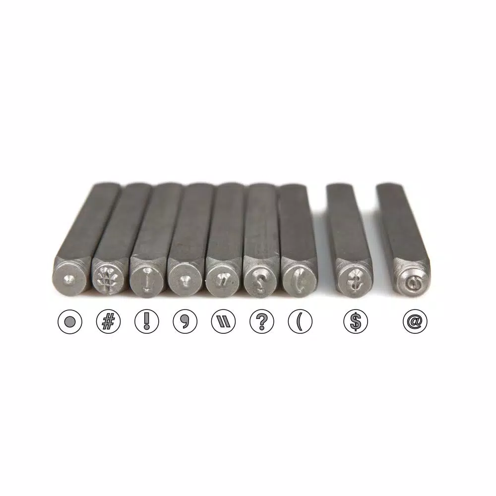 TEKTON 5/32 in. Punctuation Stamp Set, 9-Piece Alloy Steel Punch Set