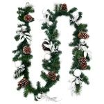 Costway 9 ft. Pre-Lit Artificial Pine Garland with 50 LED Lights, Pinecones, and Berries thumbnail 1