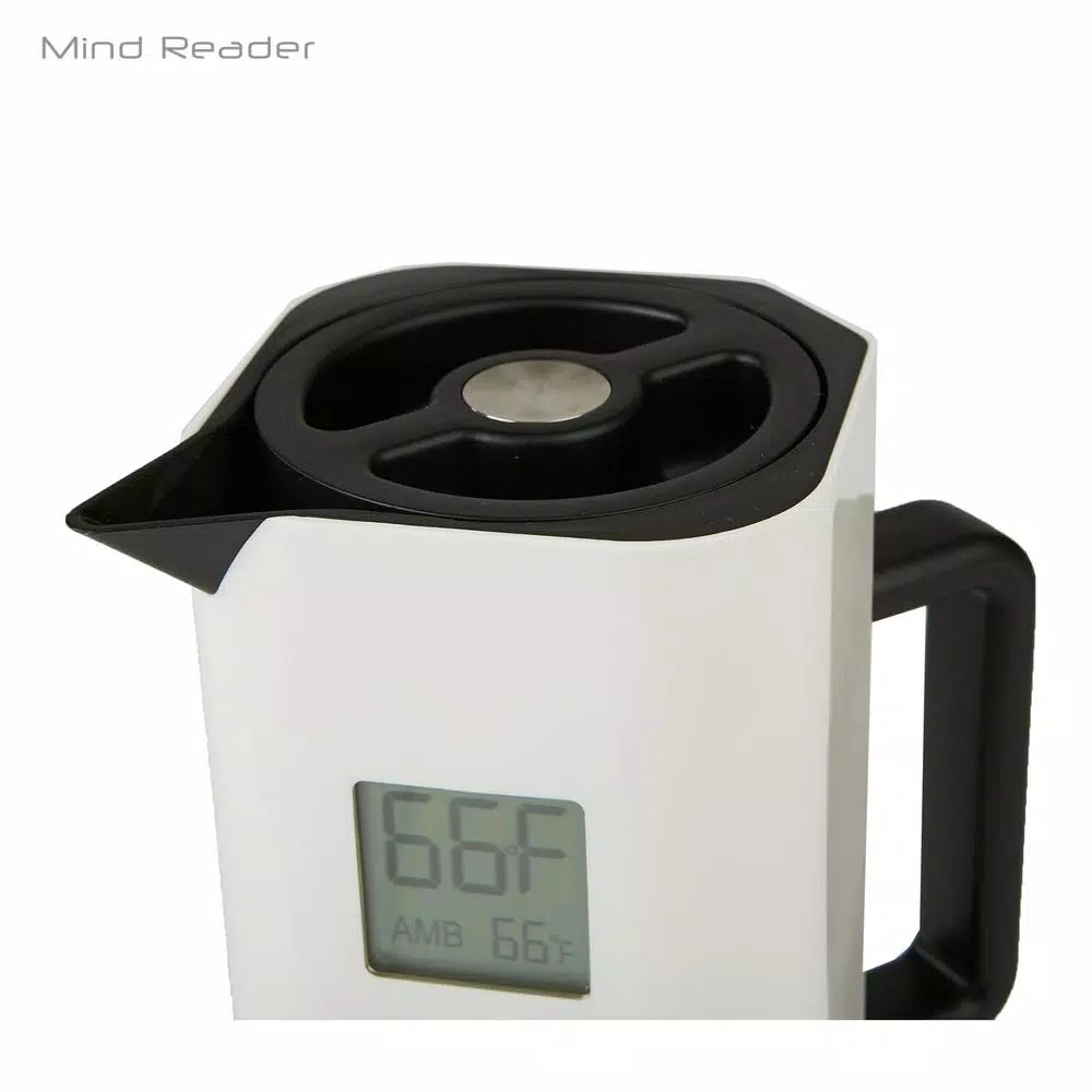 Mind Reader White 4-Cup Double Wall Thermal Coffee Carafe with Digital Temperature Display