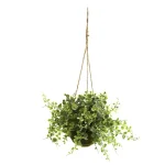 Nearly Natural Eucalyptus, Maidenhair, and Berry Faux Hanging Plant Set of 3 with Wicker Baskets thumbnail 2