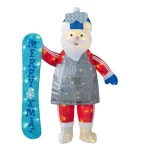 Home Accents Holiday Yuletide Lane 4 ft. LED Santa with Snowboard Yard Decoration thumbnail 1