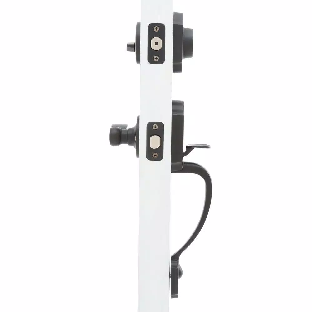 Design House Sussex Oil-Rubbed Bronze Entry Door Handleset with Springdale Lever and Single Cylinder Deadbolt