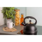 Typhoon Otto 10 Cup Stainless Steel Whistling Tea Kettle, Black thumbnail 2