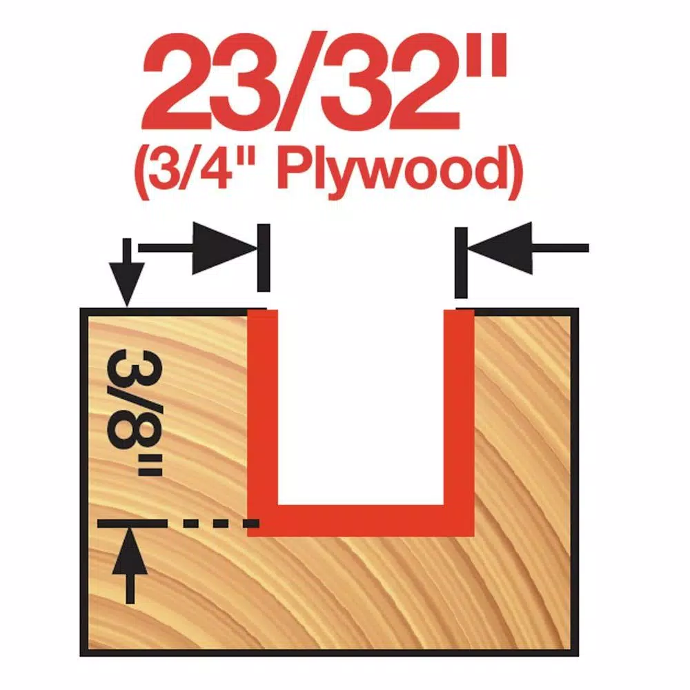 Diablo 23/32 in. Carbide Plywood Mortise Bit, 1/2 in. Shank