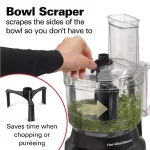 Hamilton Beach 450-Watt 10-Cup Food Processor with Built-in Bowl Scraper, Black and Stainless Steel thumbnail 3