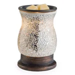 Candle Warmers Etc 8.8 in Reflection Illumination Fragrance Warmer with Silver Glass Mosaic thumbnail 1