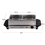 Ovente 2.1 qt. Electric Buffet Server, Stainless Steel Chafing Dish with 2 x 1L Warming Pans and Lids thumbnail 5