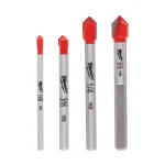 Milwaukee 4-Piece Carbide Glass and Tile Drill Bit Set thumbnail 1