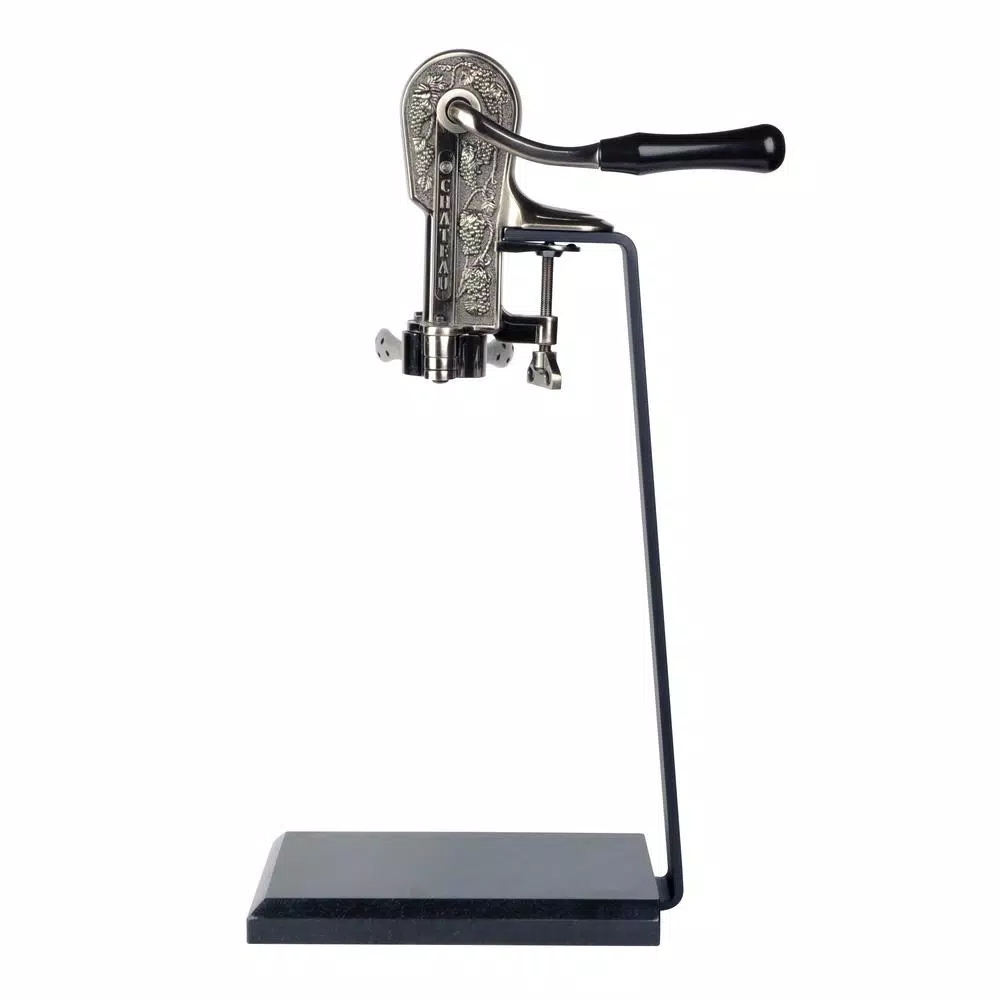 Epicureanist Pewter Connoisseur Wine Opener with Black Granite Stand