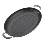 Circulon Elementum 15 in. Hard-Anodized Aluminum Nonstick Oval Grill Pan, Oyster Gray thumbnail 5