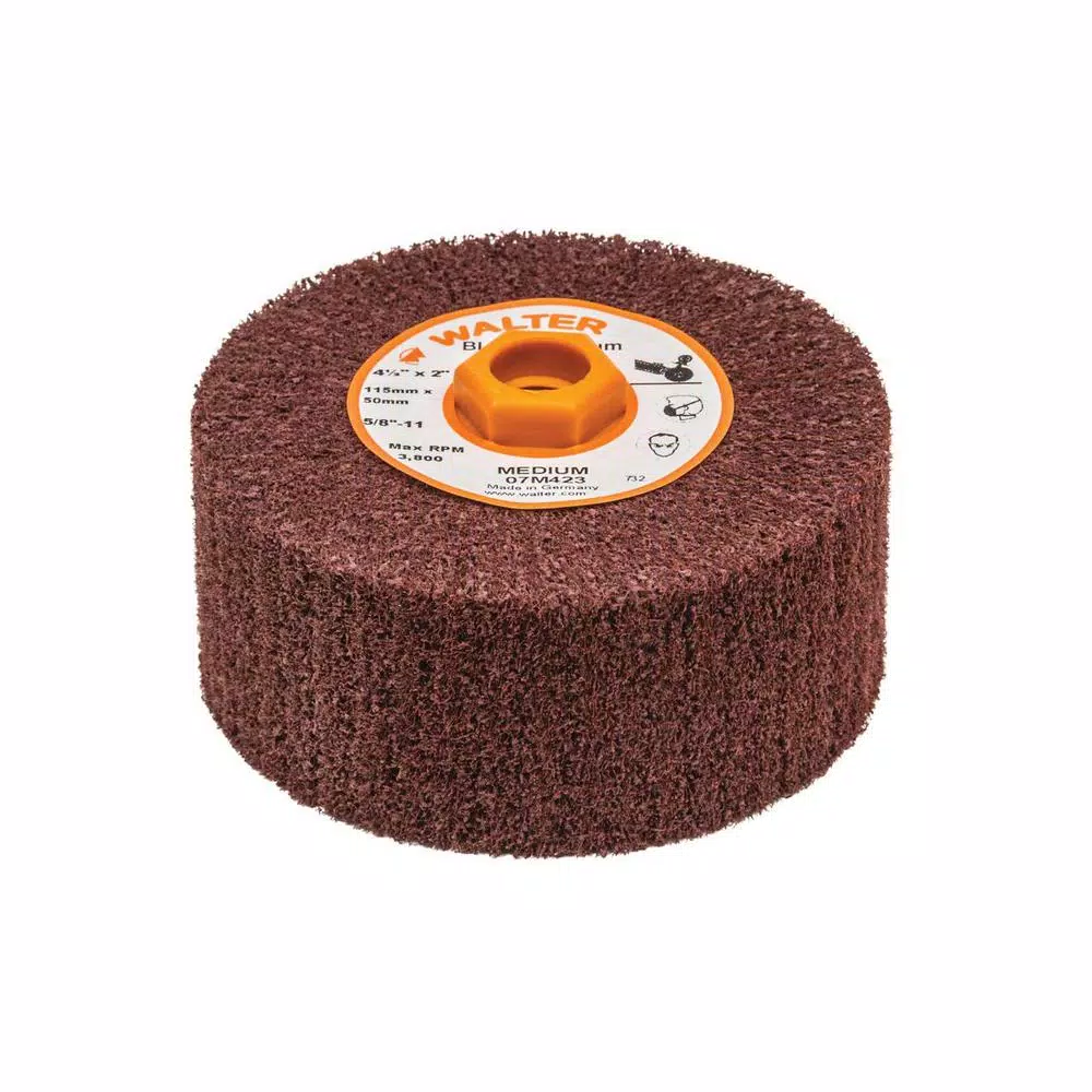 WALTER SURFACE TECHNOLOGIES Blendex 4.5 in. x 2 in. x 5/8 in.-11 GR Medium Surface Conditioning Drums