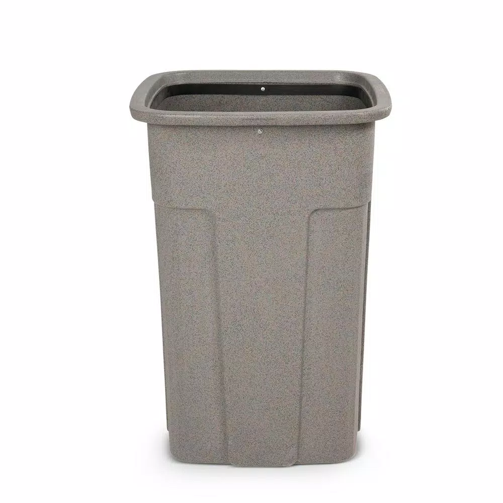 Toter Slimline 50 Gal. Graystone Square Heavy Duty Trash Can
