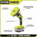 RYOBI 18V ONE+ Compact Power Scrubber Kit with 2.0 Ah Battery and Charger thumbnail 3