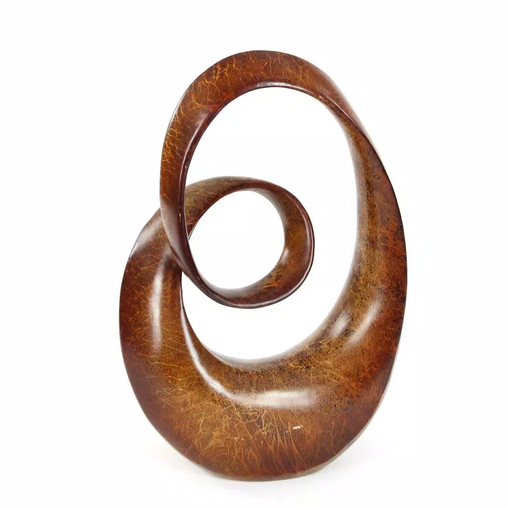 LITTON LANE 24 in. x 14 in. Decorative Abstract Polystone Sculpture - Modern Coiled Design