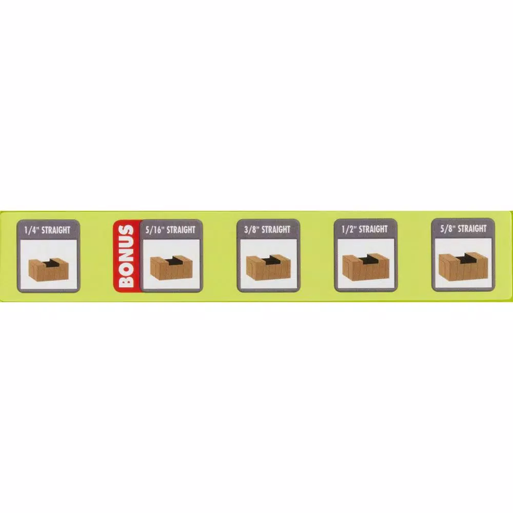 RYOBI 5-Piece Straight Router Bit Set with Carbide Edges, 1/4 in. Shank