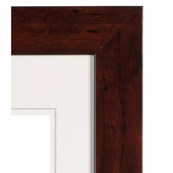 Pinnacle Gallery Solutions 11 x 14 Walnut Wood Picture Frame with White Mat for 8 x 10 Photos