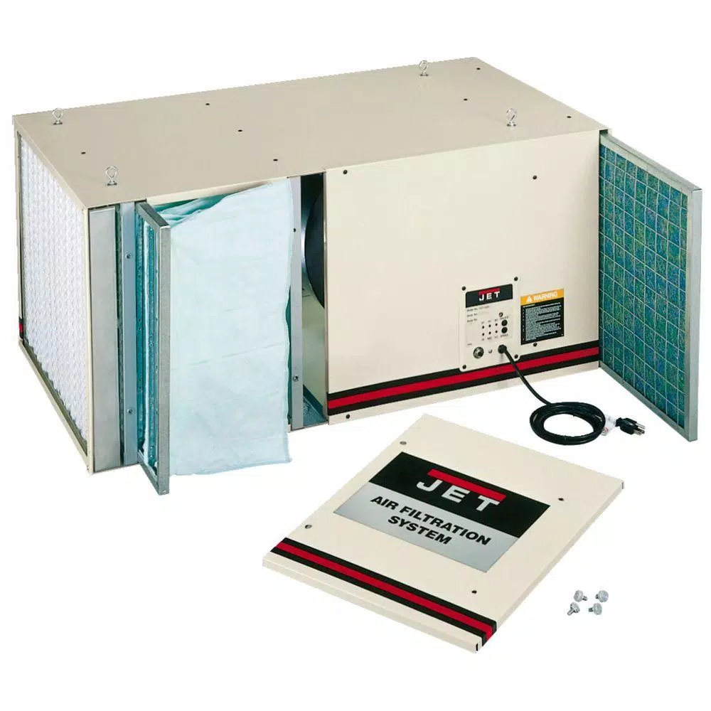 Jet AFS-2000 Air Filtration System with Remote and Electrostatic Pre-Filter, 1700 CFM, 115V