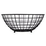 Unbranded Grid Collection Large Black Wire Fruit Bowl - Modern Steel Countertop Organizer thumbnail 3